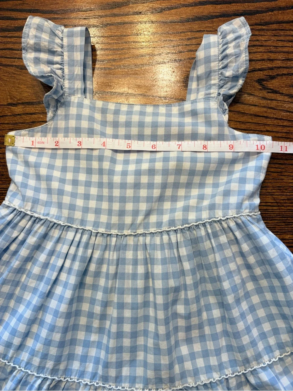 Carter’s Toddler Girl Gingham Tiered Dress 2T Blue Checkered Picnic Summer